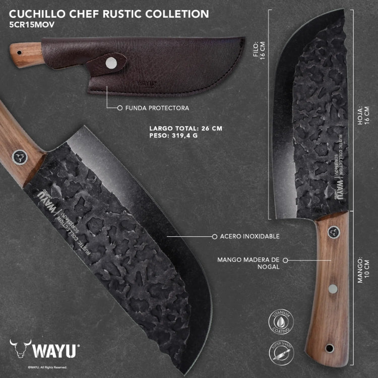 Cuchillo Chef Con Funda Rustic Collection Wayu