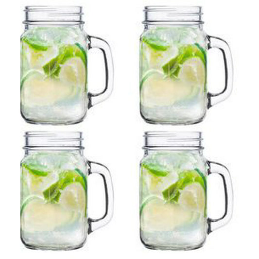 Set 4 Vasos Mojito Mason Glasso 450ml